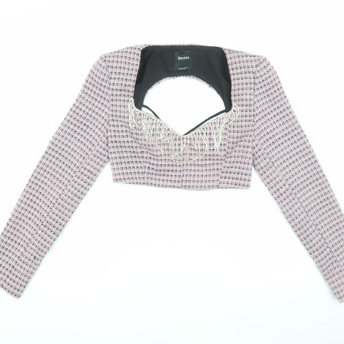 Bershka Women's Multicoloured Cropped Blouse M