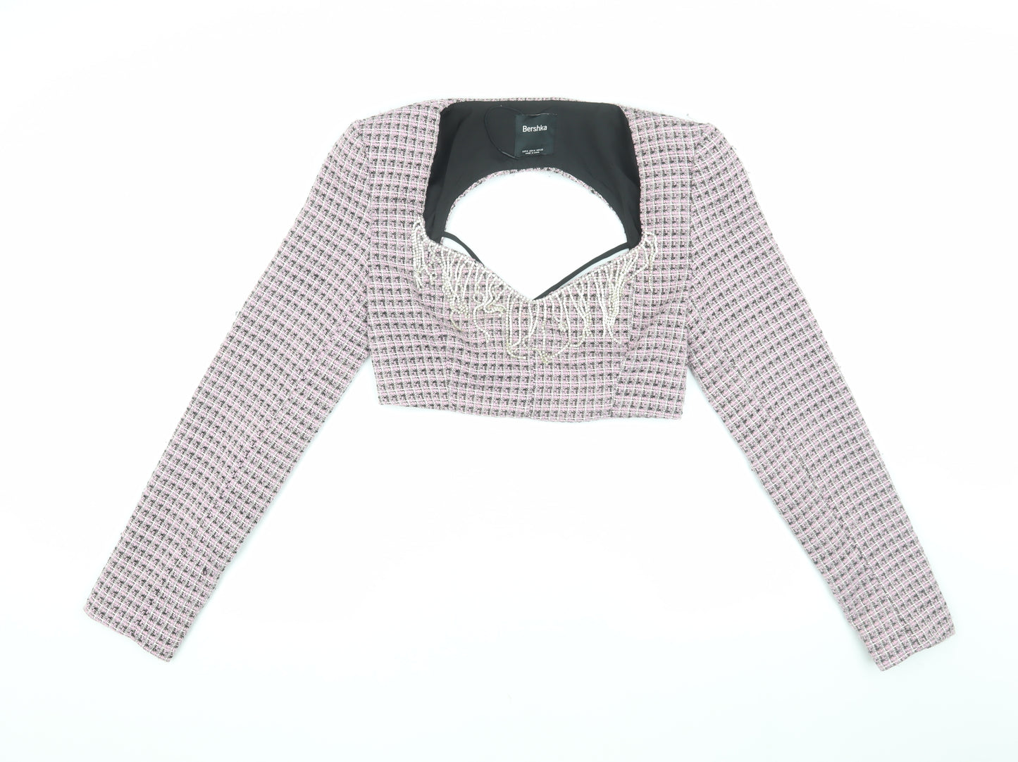 Bershka Women's Multicoloured Cropped Blouse M