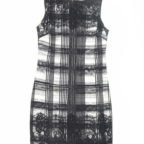 M&Co Boutique Women's Black Ivory Check Sheath Dress Size 14