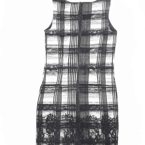 M&Co Boutique Women's Black Ivory Check Sheath Dress Size 14