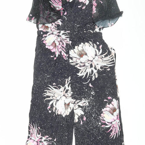 Next Women's Black Floral Jumpsuit Size 12