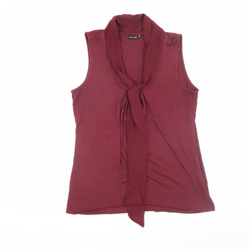 Bodyflirt Women's Red Sleeveless Bow Blouse Size 12-14