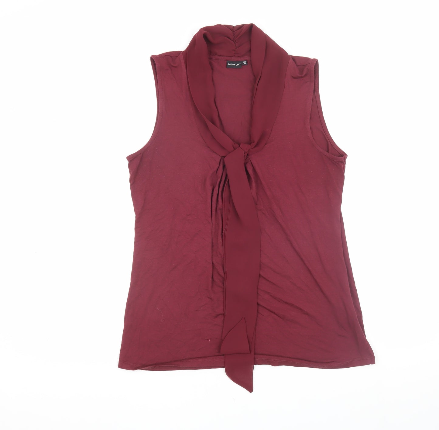 Bodyflirt Women's Red Sleeveless Bow Blouse Size 12-14