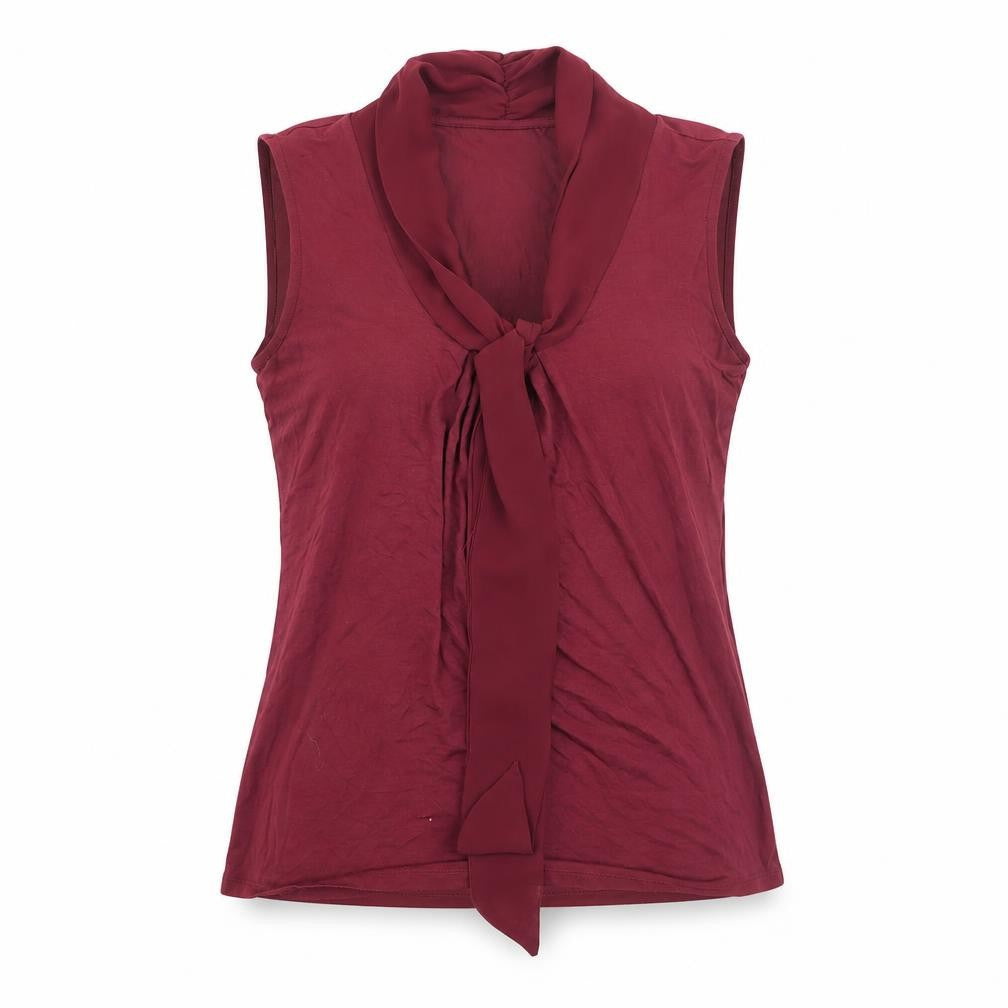 Bodyflirt Women's Red Sleeveless Bow Blouse Size 12-14