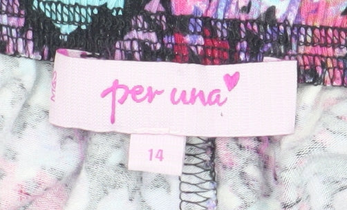 Per Una Women's Multicoloured Geometric A-Line Skirt Size 14