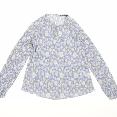 Marks and Spencer Women's Blue Floral Blouse Size 12