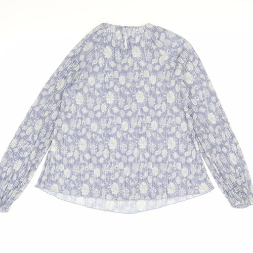 Marks and Spencer Women's Blue Floral Blouse Size 12