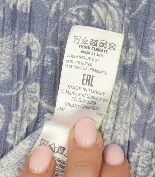 Marks and Spencer Women's Blue Floral Blouse Size 12