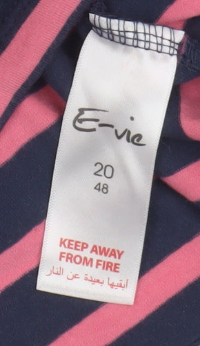 E-vie Women's Multicoloured Striped Tank Size 20