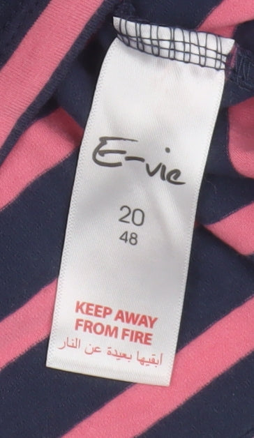 E-vie Women's Multicoloured Striped Tank Size 20