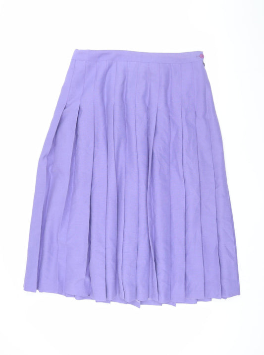 Viyella Women's Purple Pleated Skirt Size 18