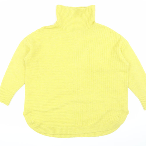 Wallis Women's Yellow Roll Neck Pullover Jumper L