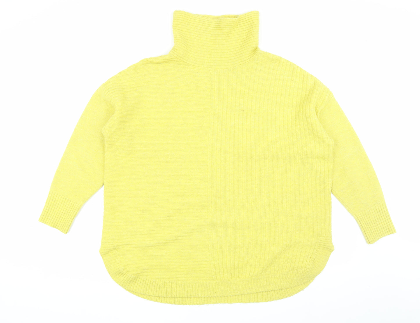 Wallis Women's Yellow Roll Neck Pullover Jumper L