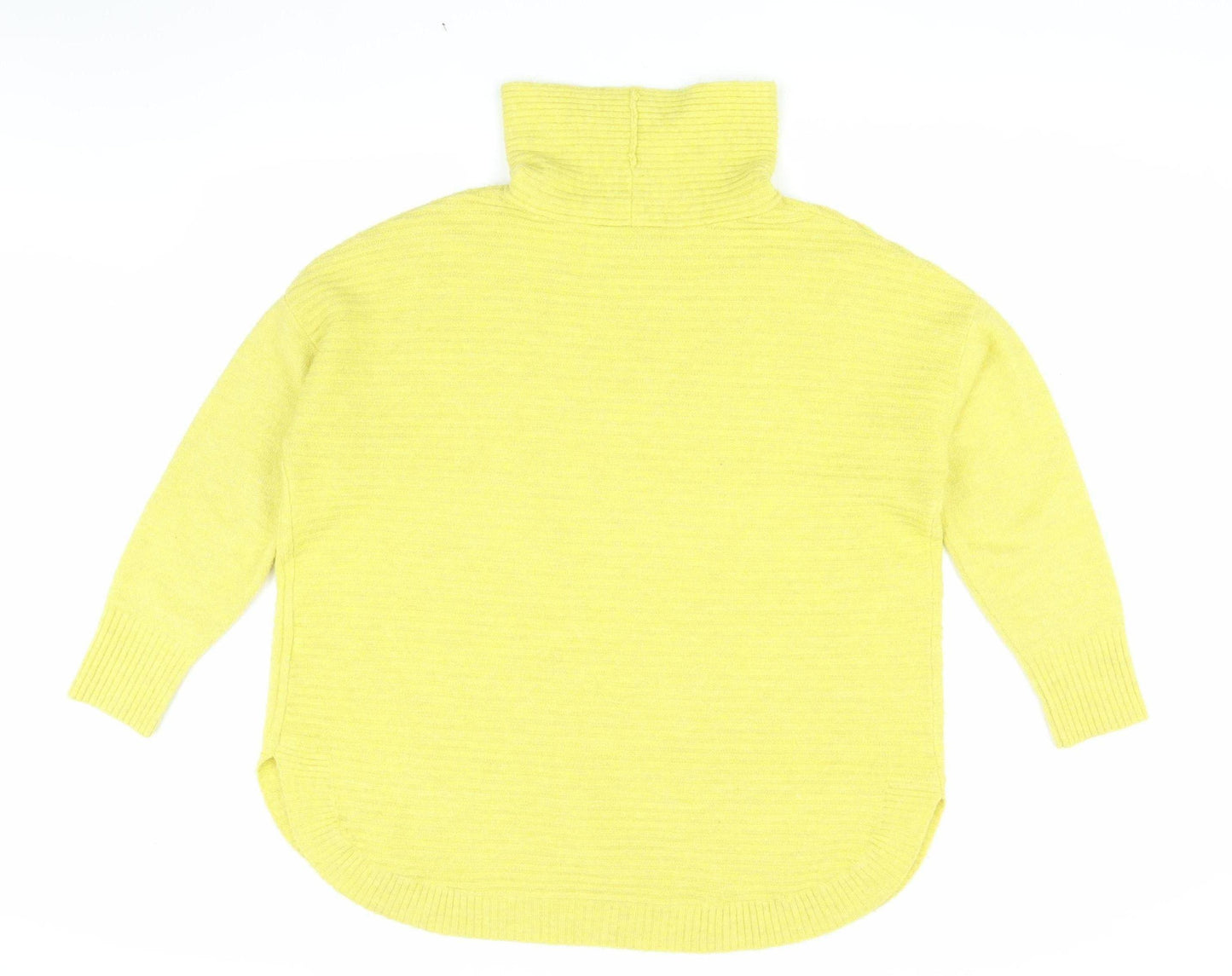 Wallis Women's Yellow Roll Neck Pullover Jumper L