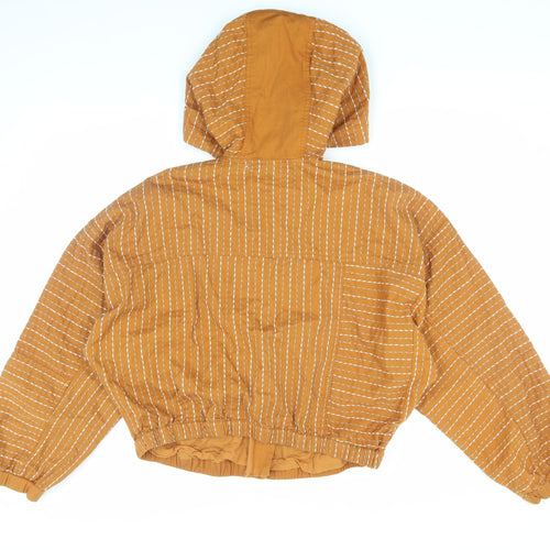 Anthropologie Women's Brown Hooded Jacket Size 8