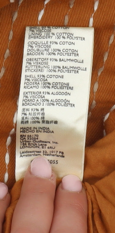 Anthropologie Women's Brown Hooded Jacket Size 8