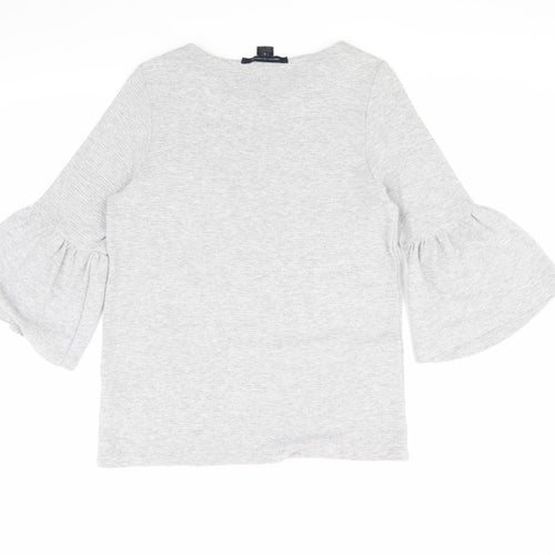 French Connection Women's Grey Blouse - Size S, Casual Fit