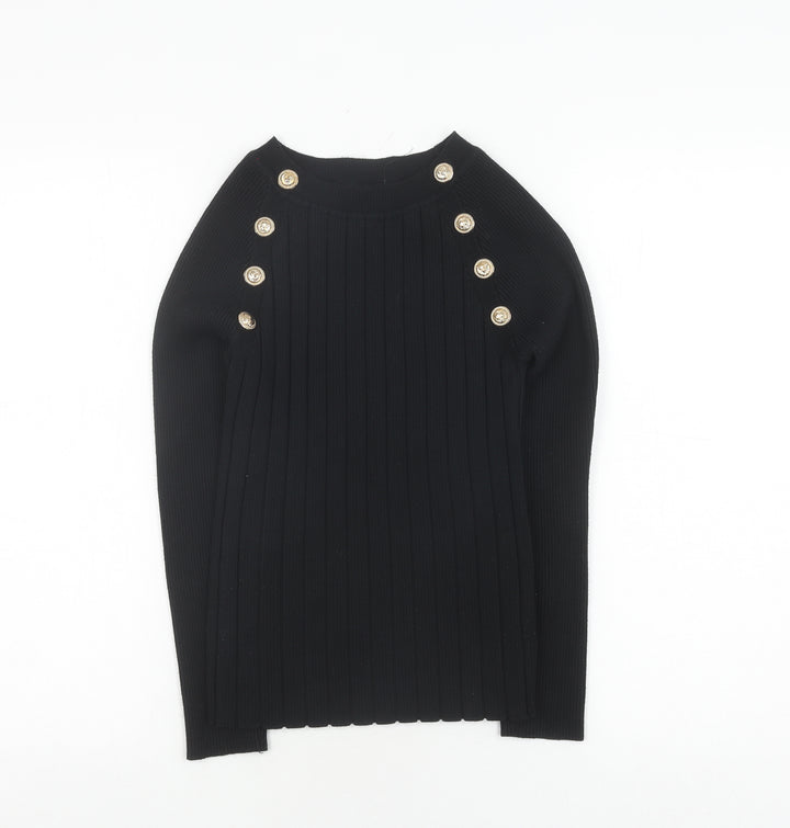 Quiz Women's Black Round Neck Knit Jumper S