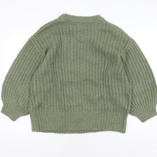 Brave Soul Women's Green Cable-Knit Pullover Jumper, S