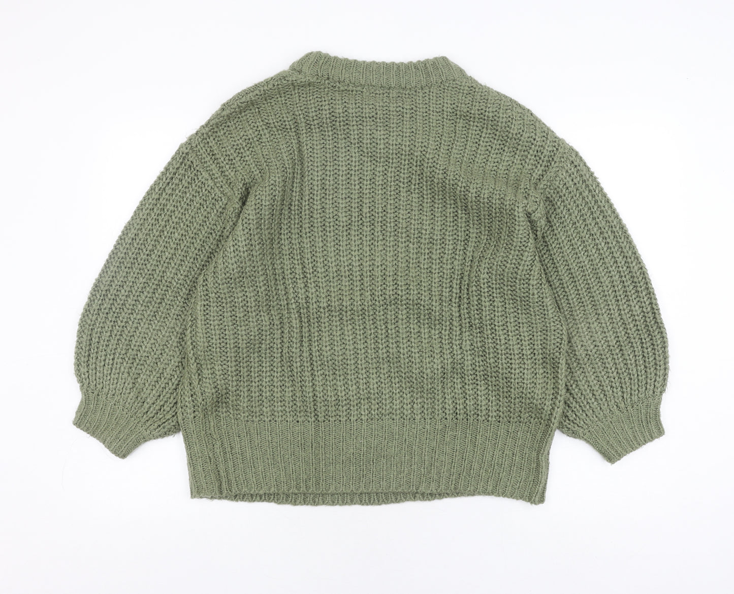 Brave Soul Women's Green Cable-Knit Pullover Jumper, S