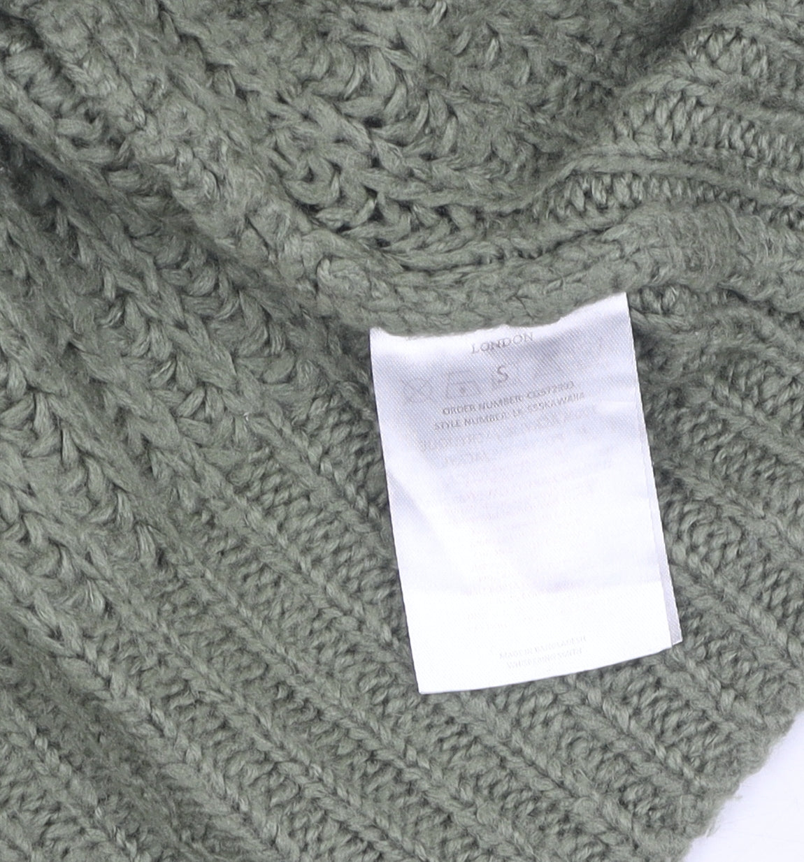 Brave Soul Women's Green Cable-Knit Pullover Jumper, S