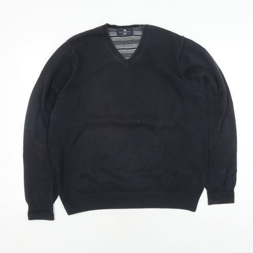 Marks and Spencer Men's Blue V-Neck Pullover Jumper M