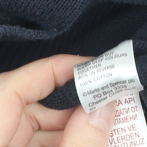 Marks and Spencer Men's Blue V-Neck Pullover Jumper M