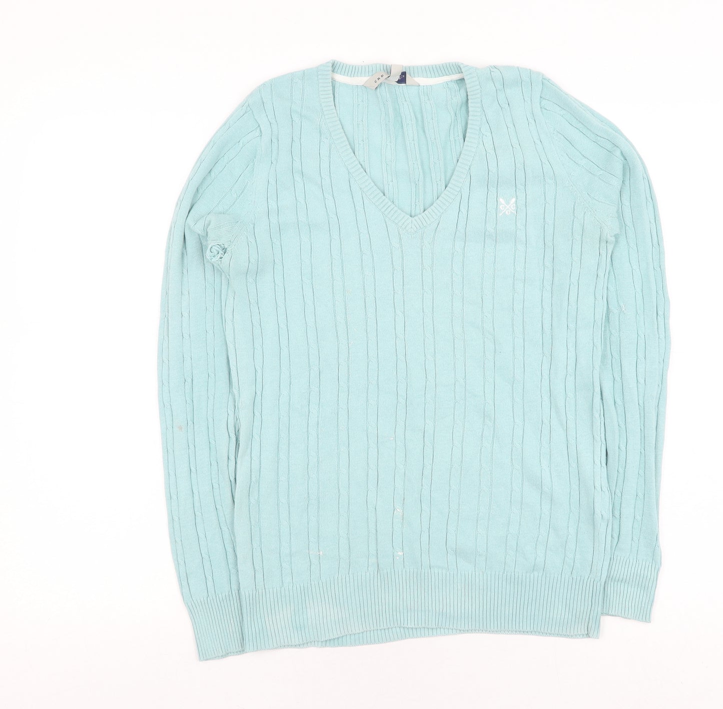 Crew Clothing Women's Blue V-Neck Pullover Jumper Size 14