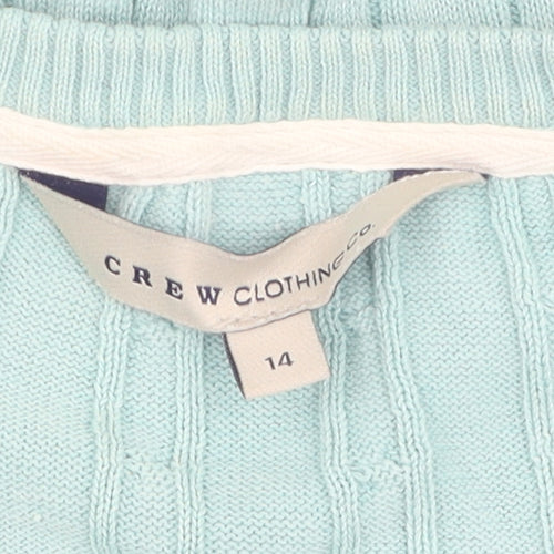 Crew Clothing Women's Blue V-Neck Pullover Jumper Size 14