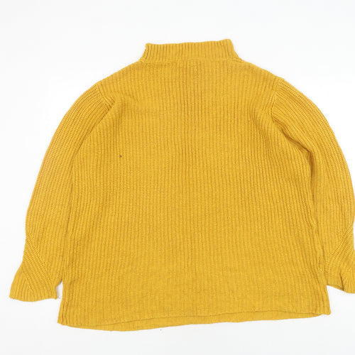 Damart Women's Yellow High Neck Pullover Jumper Size L