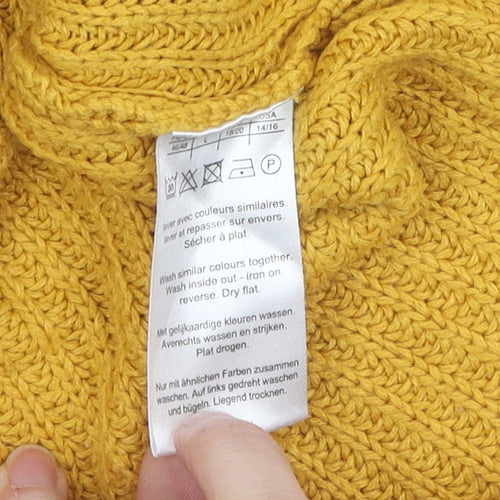 Damart Women's Yellow High Neck Pullover Jumper Size L