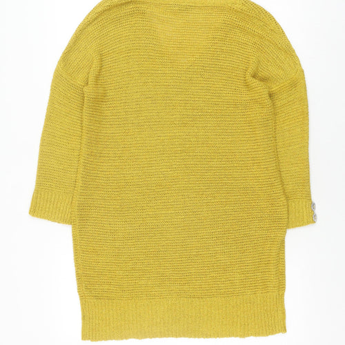 Wallis Women's Yellow V-Neck Cardigan M