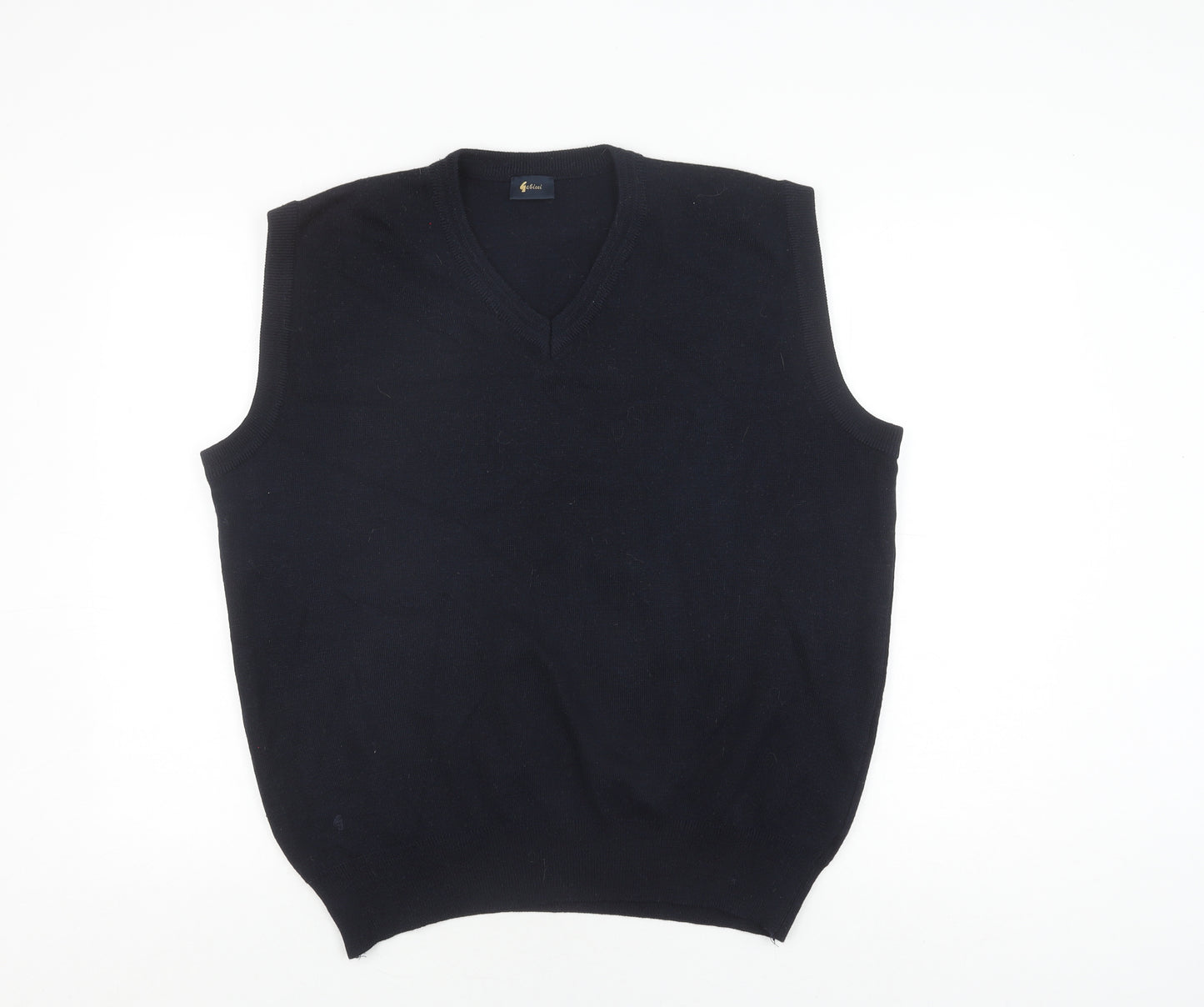 Gabicci Men's Black Wool Acrylic V-Neck Vest Jumper