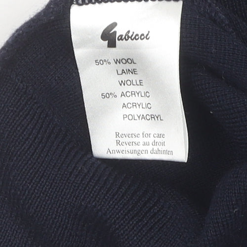 Gabicci Men's Black Wool Acrylic V-Neck Vest Jumper