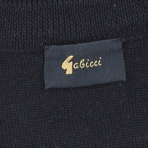 Gabicci Men's Black Wool Acrylic V-Neck Vest Jumper