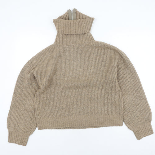 French Connection Women's Beige Full Zip Jumper