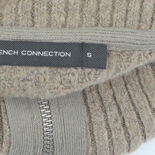 French Connection Women's Beige Full Zip Jumper