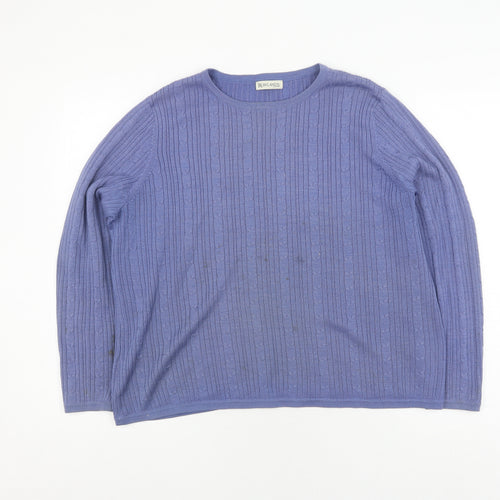Rowland's Women's Blue Cable-Knit Pullover Jumper L