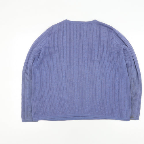 Rowland's Women's Blue Cable-Knit Pullover Jumper L