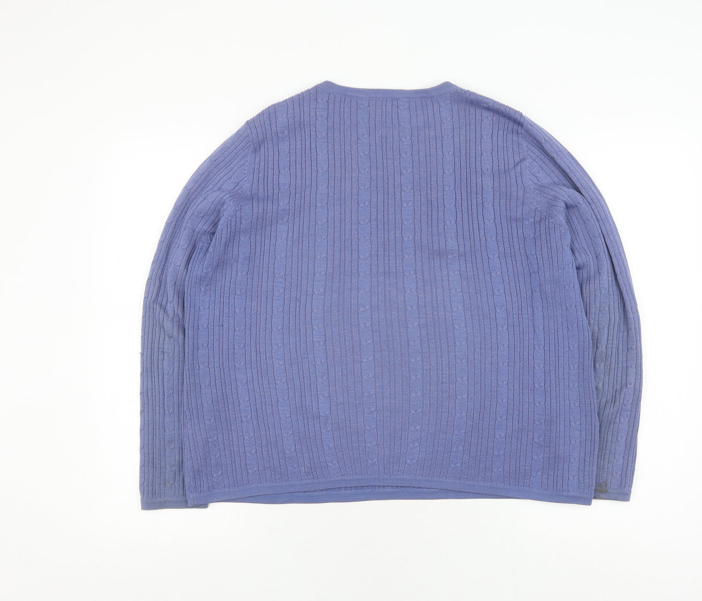 Rowland's Women's Blue Cable-Knit Pullover Jumper L