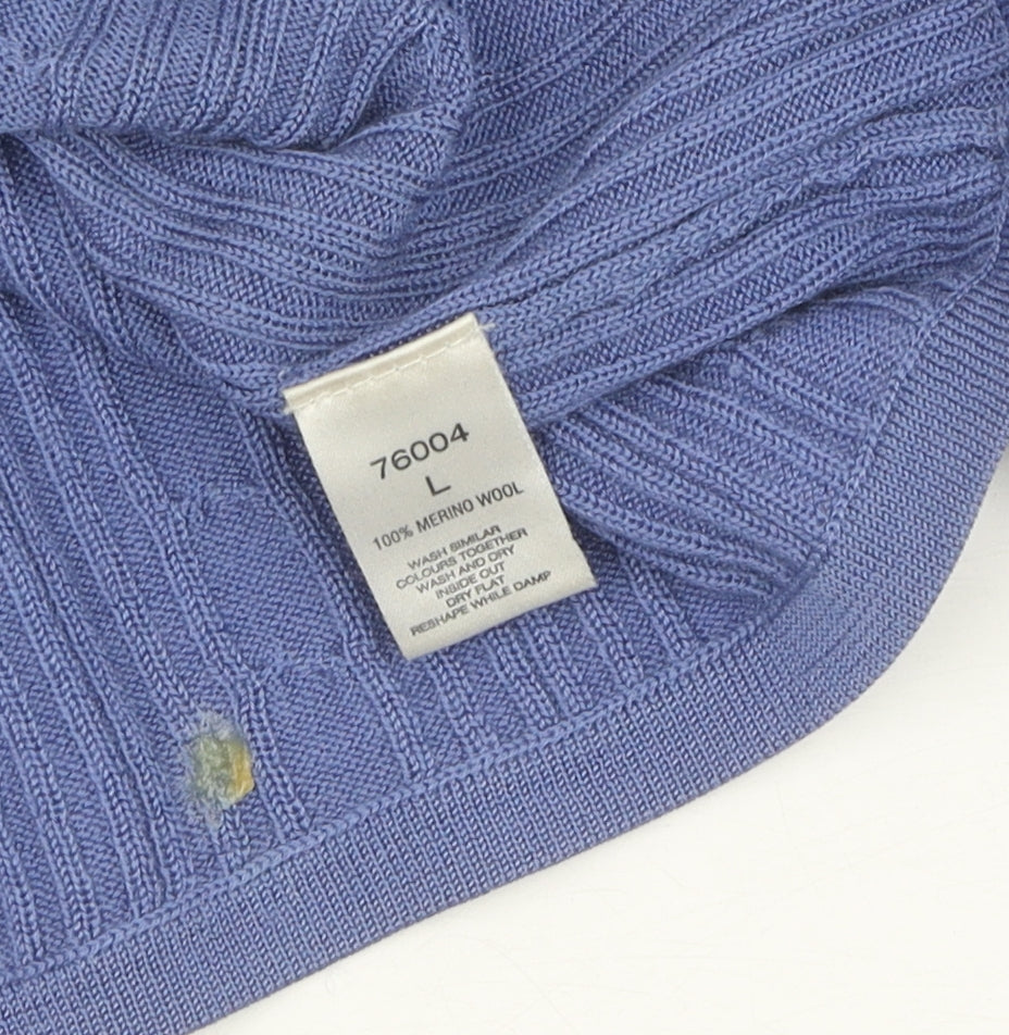 Rowland's Women's Blue Cable-Knit Pullover Jumper L