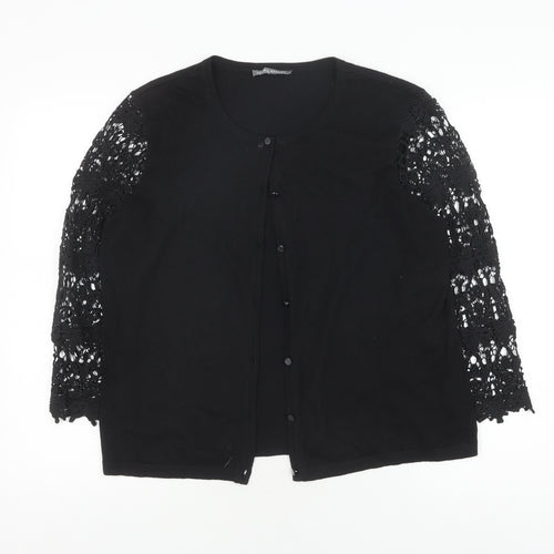 Laura Ashley Women's Black Cardigan, Size 16