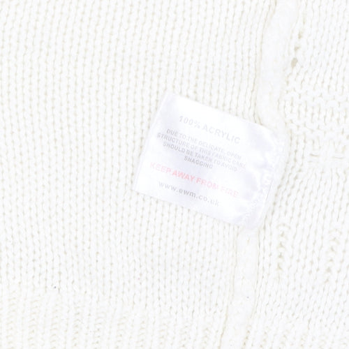 Isle Women's Ivory Open-Knit Cardigan Fringe L