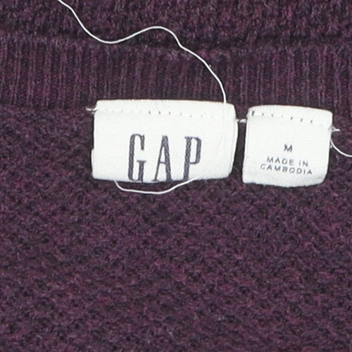 GAP Men's Purple V-Neck Pullover Jumper M