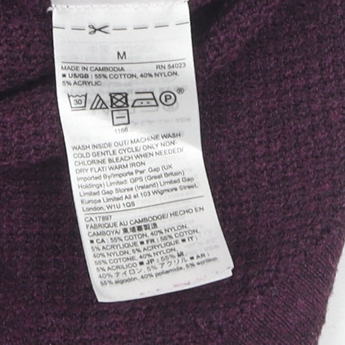 GAP Men's Purple V-Neck Pullover Jumper M