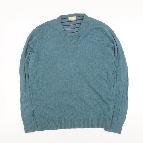 John Lewis Men's S Blue Pullover V-Neck Jumper