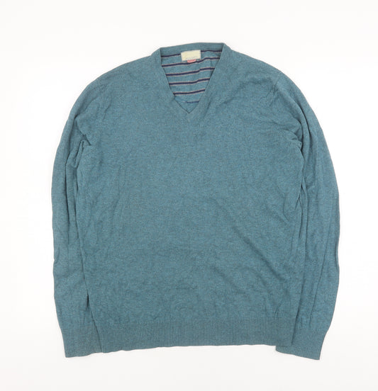 John Lewis Men's S Blue Pullover V-Neck Jumper