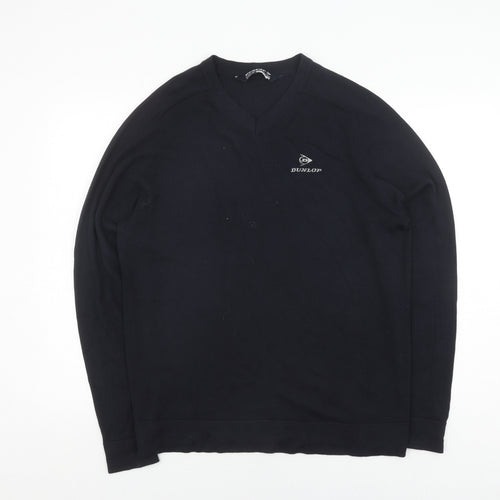 Dunlop Mens Black V-Neck Pullover Golf Jumper M