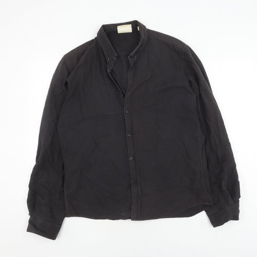 DKNY Men's Black Long Sleeve Casual Shirt L