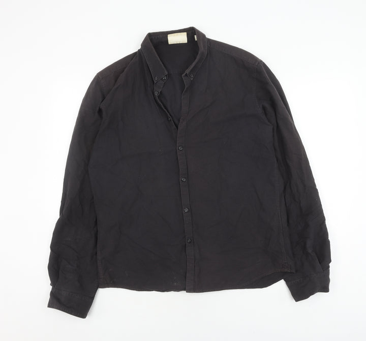 DKNY Men's Black Long Sleeve Casual Shirt L